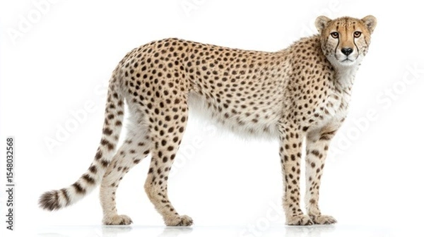 Obraz Cheetah standing against white background (1)