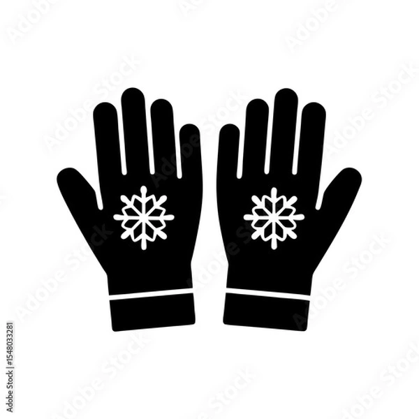 Fototapeta Winter Gloves Icon Vector with Flat and Clean Isolated Look