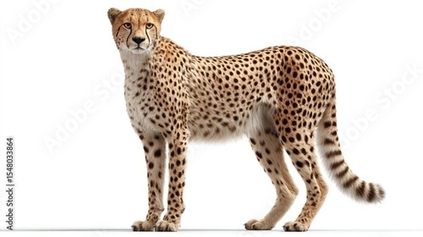 Obraz Cheetah standing against white background (2)