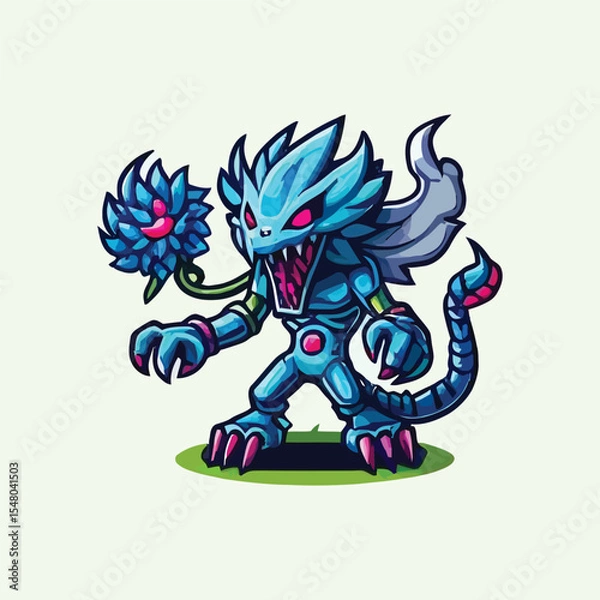 Obraz vector style cute unique undead monster mascot illustration