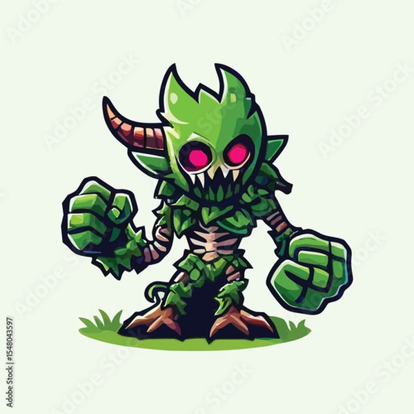Obraz vector style cute unique undead monster mascot illustration
