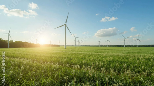 Fototapeta Source Sustainable development and green business based on renewable energy. Environmental and ecological concepts.