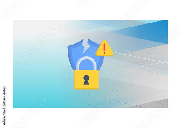 Obraz Vector illustration of an abstract background with a security breach