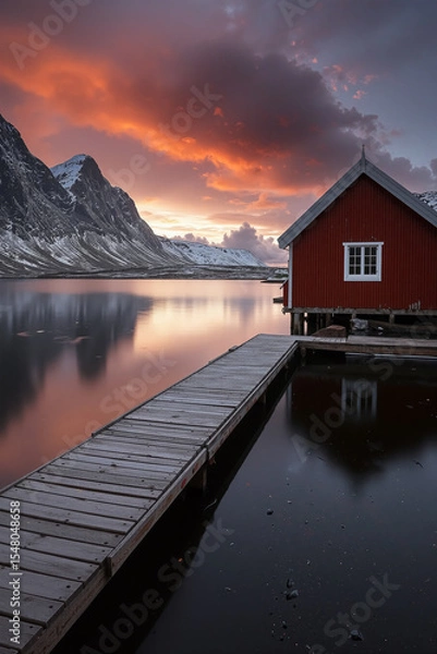 Obraz sunset on the lake