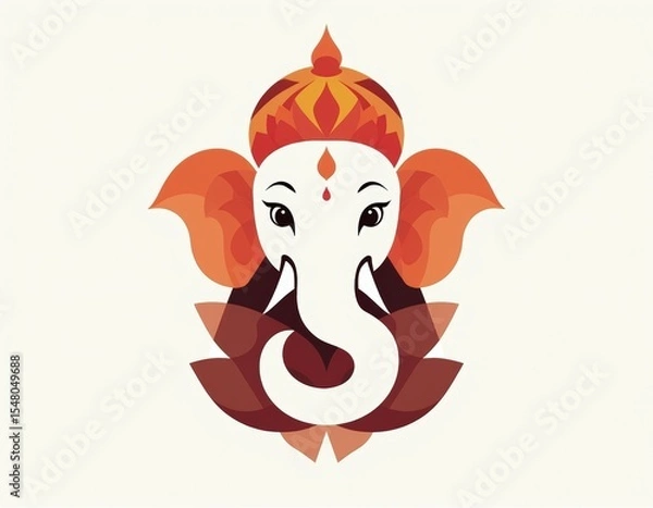 Fototapeta Geometric Abstract Ganesha Vector with Bold Lines and Modern Style