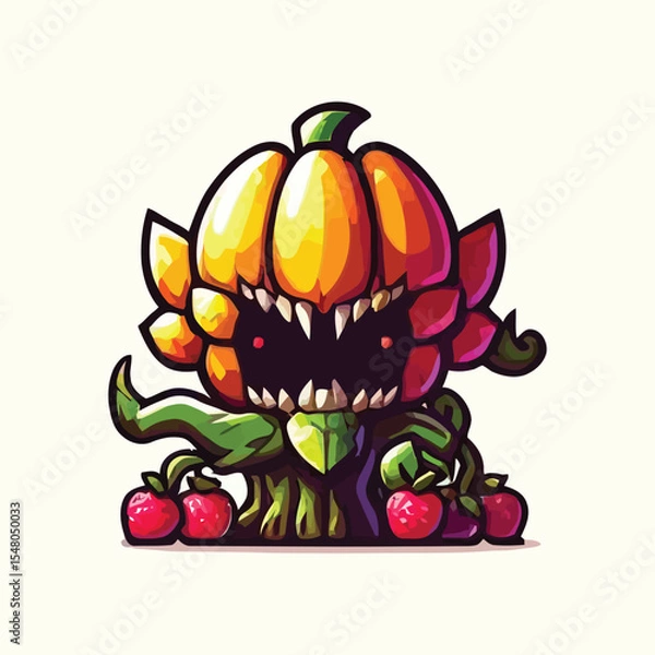 Obraz vector style cute unique undead monster mascot illustration