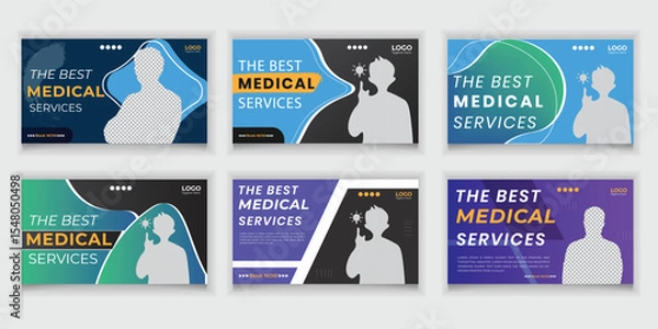 Fototapeta Bundle Medical YouTube Thumbnail Design Templates