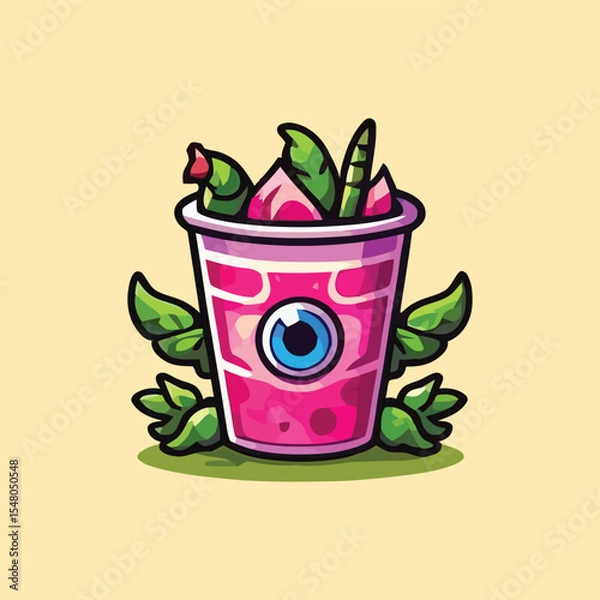 Obraz vector style cute unique undead monster mascot illustration