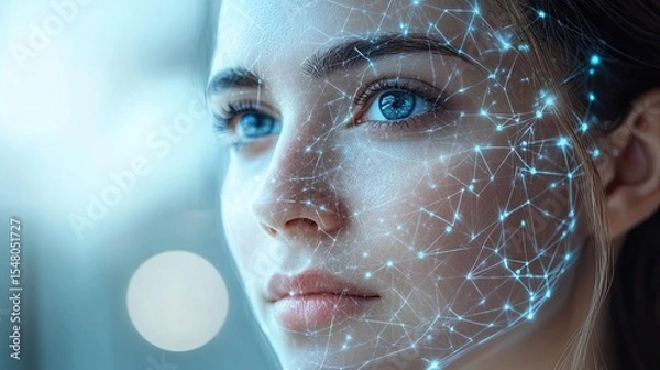 Obraz Emotional AI expressing feelings through facial features