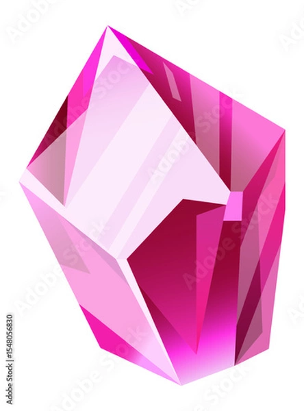Obraz Bright pink crystal with light reflections, creating a luxurious and magical atmosphere, perfect for representing concepts of preciousness, rarity, and elegance