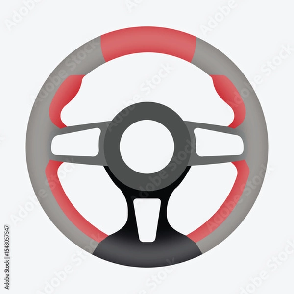 Fototapeta Car Steering Wheel Icon Set – Handheld and Isolated Vector Symbols for Vehicles, vector illustration.