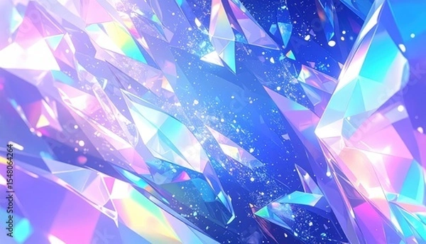 Fototapeta 「煌めく抽象クリスタル背景｜カラフルな光とファンタジーアート」

