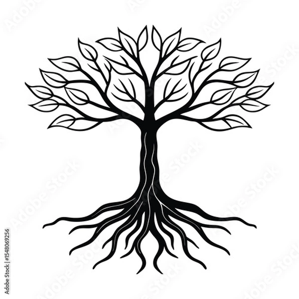 Obraz black roots tree illustration vector graphic art