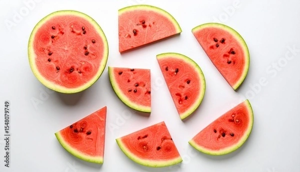 Fototapeta slices of watermelon on a plate