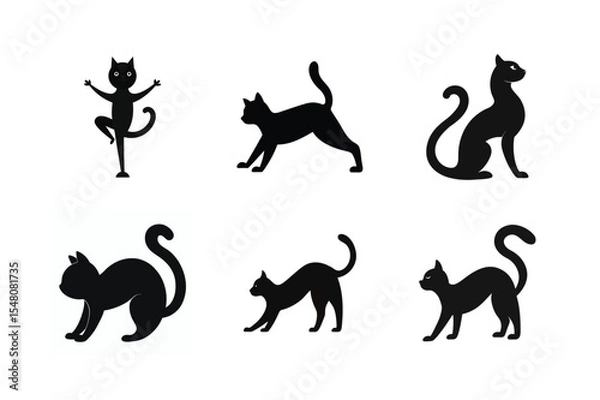Fototapeta cat exercise silhoutte