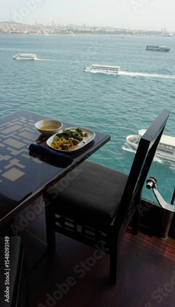 Fototapeta Dining Room Buffet aboard the abstract luxury cruise ship.