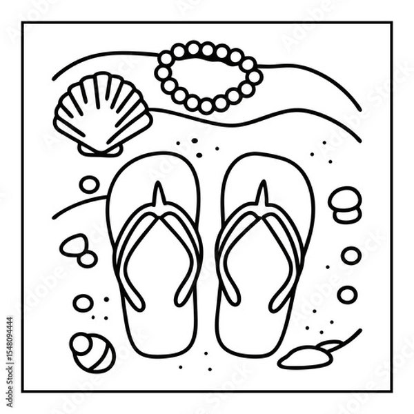 Obraz summer coloring pages vector illustration
