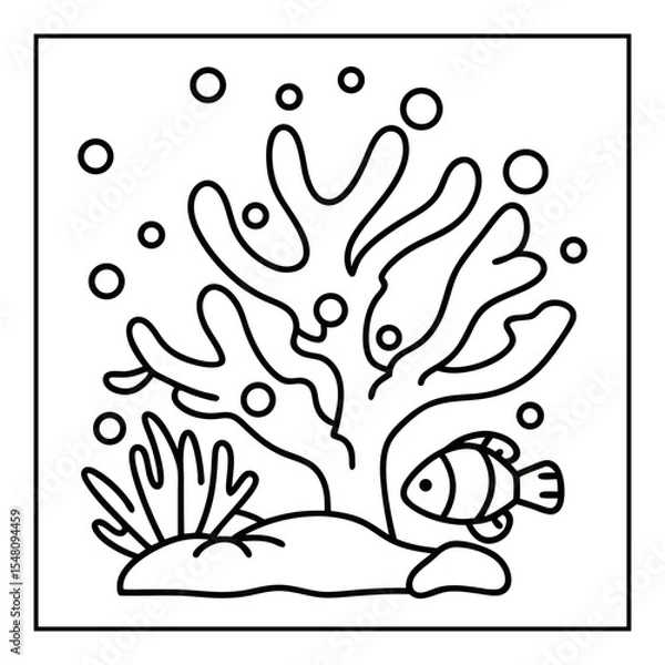 Obraz summer coloring pages vector illustration