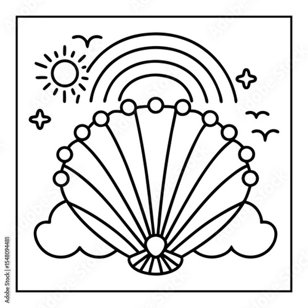 Obraz summer coloring pages vector illustration
