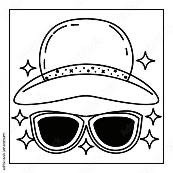 Obraz summer coloring pages vector illustration