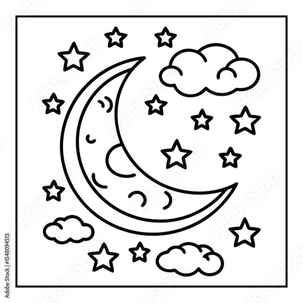 Obraz summer coloring pages vector illustration