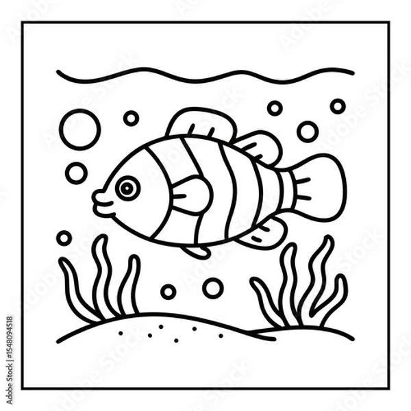 Obraz summer coloring pages vector illustration