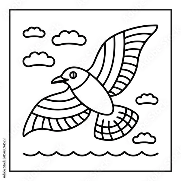 Obraz summer coloring pages vector illustration