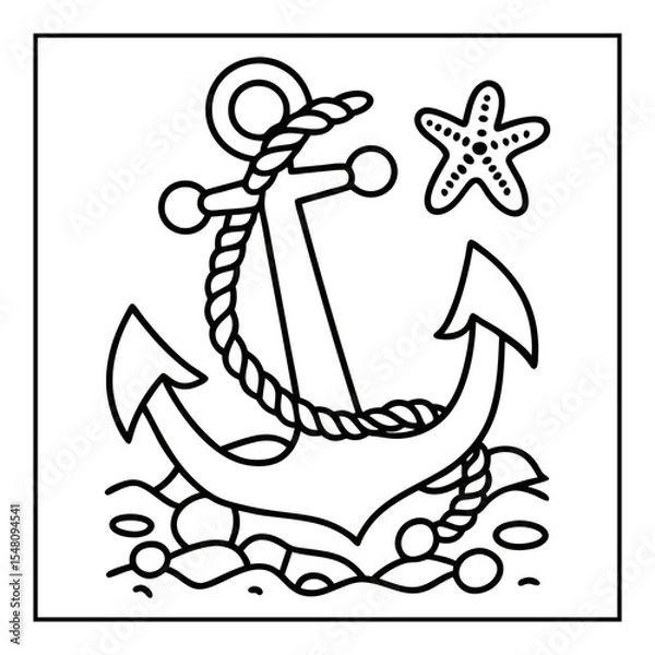 Obraz summer coloring pages vector illustration