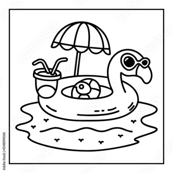 Obraz summer coloring pages vector illustration