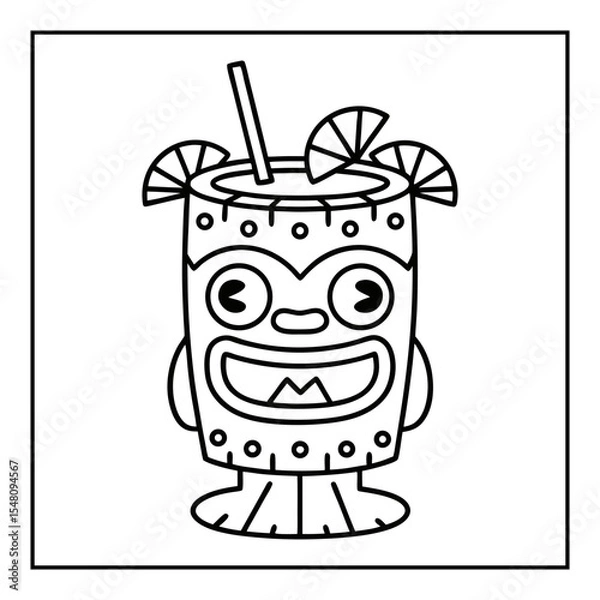Obraz summer coloring pages vector illustration