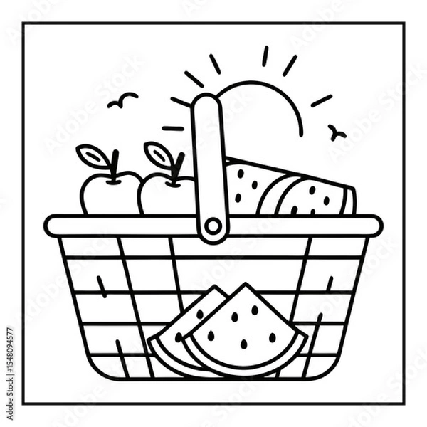 Obraz summer coloring pages vector illustration