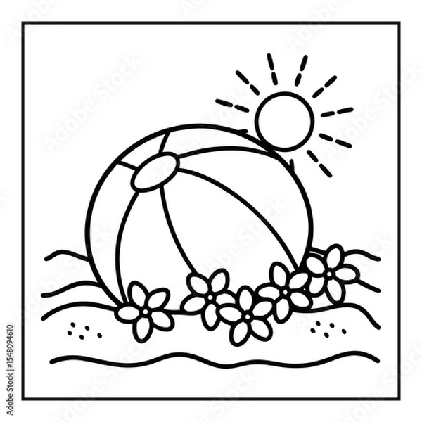 Obraz summer coloring pages vector illustration