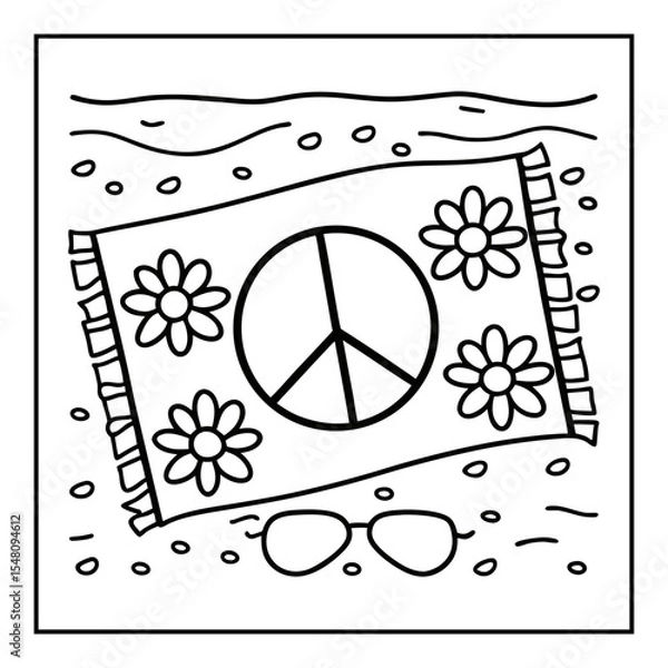 Obraz summer coloring pages vector illustration