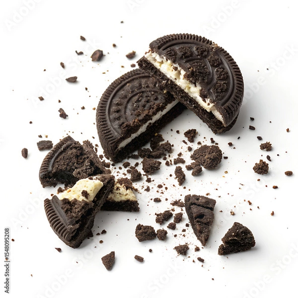 Obraz Crushed Oreos. isolated on a white background