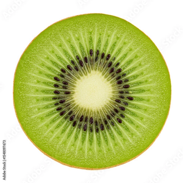 Fototapeta Close Up of a Sliced Kiwi Fruit on Transparent Background