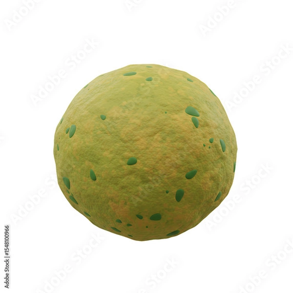 Fototapeta Green Yellow Textured Sphere 3D Render