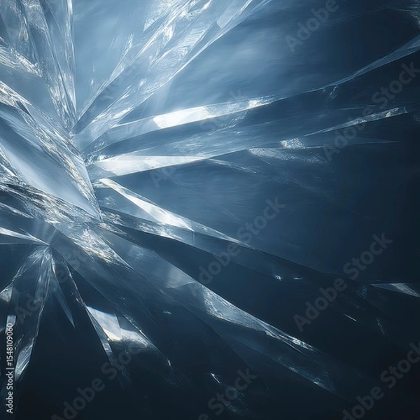 Obraz Abstract Shattered Glass Texture with Light Reflection and Depth