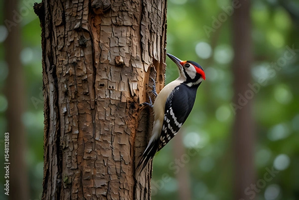 Obraz woodpecker on tree