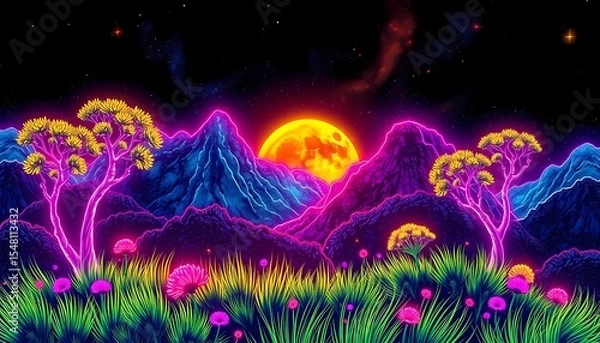 Obraz Luminous Night Forest