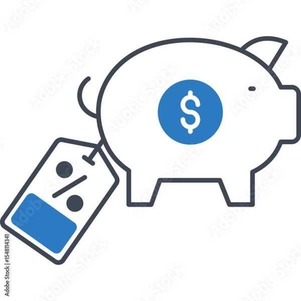 Fototapeta Discount vector icon in 2 color style 