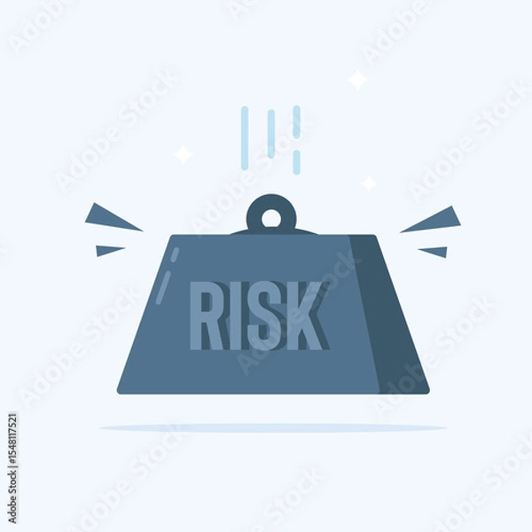 Fototapeta illustration of load with risk symbol, impact of danger of failure