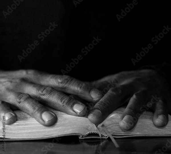 Fototapeta Praying to God with hands together stock image stock photo