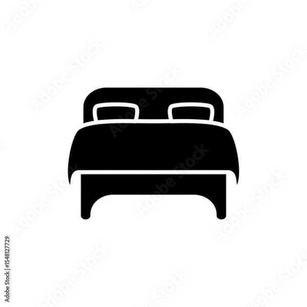 Fototapeta 	
double bed icon, simple flat style, vector illustration, symbol, design logo template pictogram, for ui or ux isolated on white for mobile app, editable