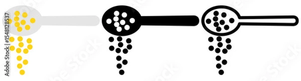 Obraz spoon icon with powder, simple flat style, vector illustration, symbol, design logo template pictogram, for ui or ux isolated on white for mobile app, editable