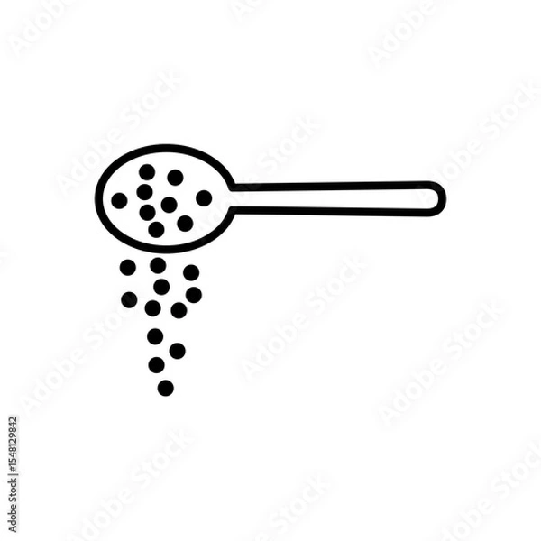 Obraz spoon icon with powder, simple flat style, vector illustration, symbol, design logo template pictogram, for ui or ux isolated on white for mobile app, editable