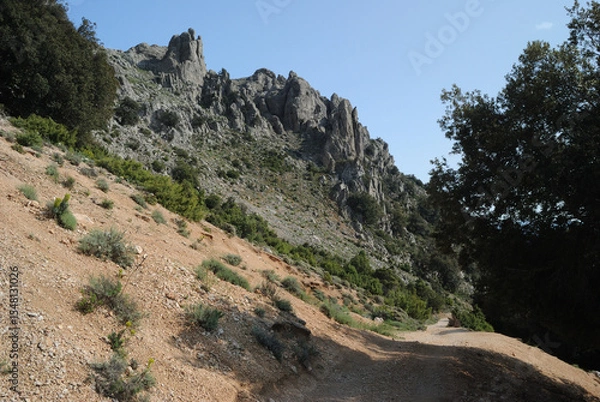 Fototapeta Trekking a Punta Corrasi nel Supramonte di Oliena, Scala e Pradu