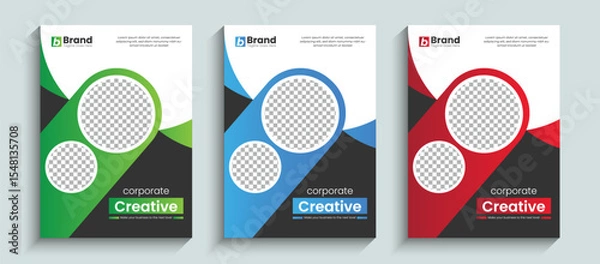 Fototapeta Creative corporate business brochure or book cover design template in A4 size. Template design for brochure, book cover, annual report, catalog, flyer or booklet, poster, Leaflet, magazine layout.
