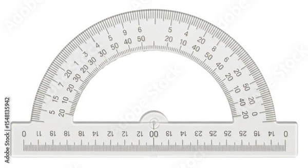 Fototapeta Isolated Transparent Protractor Measurement Tool