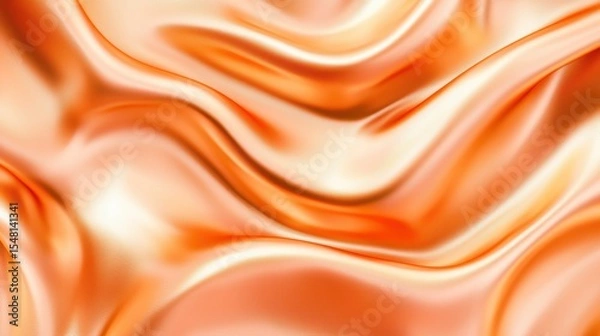 Fototapeta A stunning, smooth orange fabric texture with elegant waves, perfect for backgrounds or design projects.