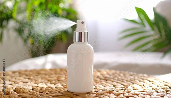 Obraz Face Mist Bottle in Gentle Morning Light – Minimal Skincare Product with Natural Glow